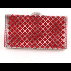 Red Studded Evening Clutch